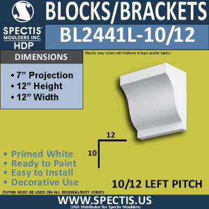 BL2441L-10/12 Pitch Corbel Block 12"W x 12"H x 7" P