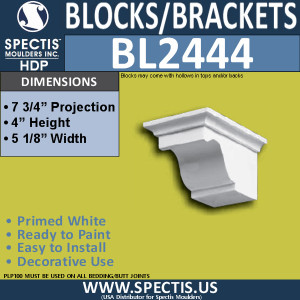 BL2444 Eave Block or Bracket 5"W x 4"H x 8" P