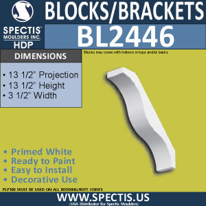 BL2446 S-Curve Knee Brace, Spectis polyurethane brace, 13 1/2 in projection x 13 1/2 in high x 3 1/2 in wide
