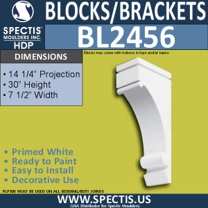 BL2456 Eave Block or Bracket 7"W x 30"H x 14.25" P