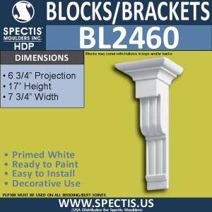 BL2460 Eave Block or Bracket 7.75"W x 17"H x 6.75" P