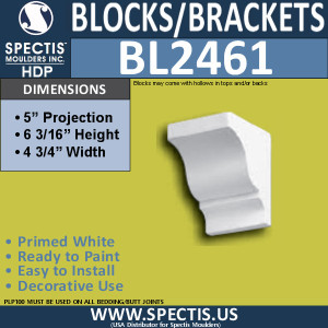 BL2461 Eave Block or Bracket 4.75"W x 6"H x 5" P