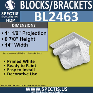 BL2463 Eave Block or Bracket 14"W x 8"H x 11" P