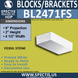 BL2471FS Eave Block or Bracket 4.5"W x 2"H x 9" P