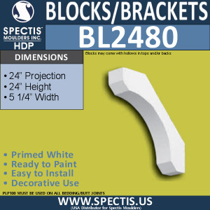 BL2480 Eave Block or Bracket 5.25"W x 24"H x 24" P