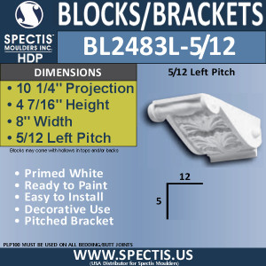 BL2483L-5/12 Pitch Eave Bracket 14"W x 7"H x 11" P