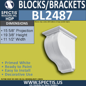 BL2487 Eave Block or Bracket 11.5"W x 19"H x 16" P