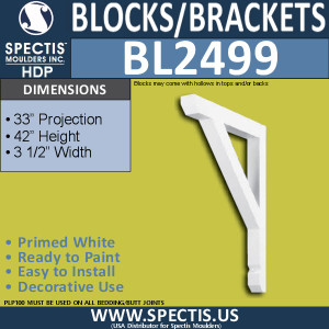 BL2499 Eave Block or Bracket 3.5"W x 42"H x 33" P