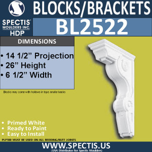 BL2522 Eave Block or Bracket 6.5"W x 26"H x 14.5" P