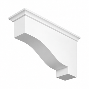 BL2537 Capped Ogee Knee Bracket 4"W x 8"H x 15"P — white background product image