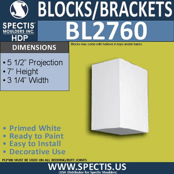 BL2760 Eave Block or Bracket 3.75"W x 7"H x 5.5" P