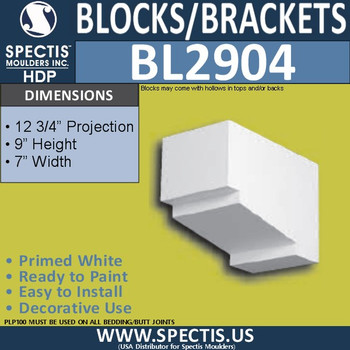 BL2904 Eave Block or Bracket 7"W x 9"H x 12.75" P