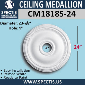 CM1818S-24 Decorative Ceiling Medallion 4" Hole x 23-7/8" Round