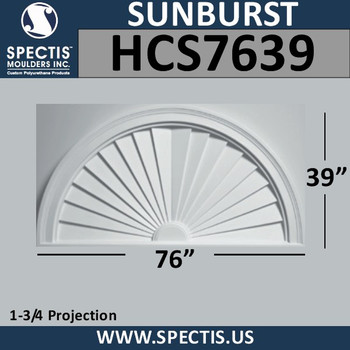 HCS7639 Half Circle Sunburst 76 x 39