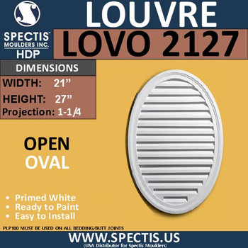 LOVO2127 Oval Open Louver Vent 21 x 27