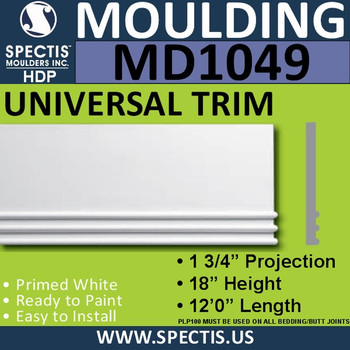 MD1049 Spectis Molding Base Trim 1 3/4"P x 4"H x 144"L