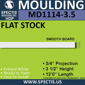 MD1114-3.5 Spectis 3/4" Flat Stock 3/4"P x 3 1/2"H x 144"L