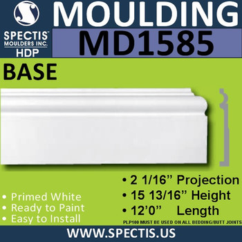 MD1585 Spectis Molding Base Trim 2 1/16"P x 7 13/16"H x 144"L