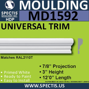 MD1592 Spectis Molding Cap Trim 7/8"P x 3"H x 144"L
