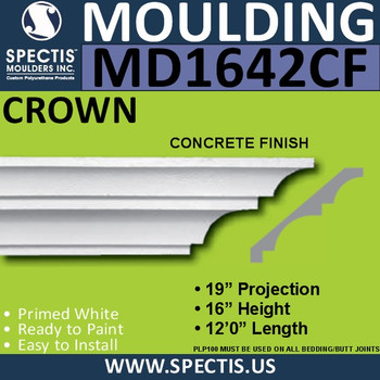 MD1642CF Spectis Crown Concrete Finish 19"P x 16"H x 144"L