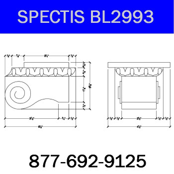 BL2993 Spectis Eave Block or Bracket 4.5"W x 3.38"H x 5.13" Projection