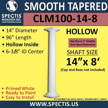 CLM100-14-8 Smooth Tapered Column 14" x 96"