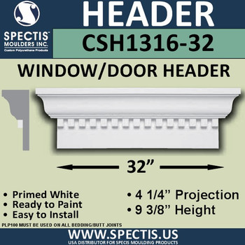 CSH1316-32 Crosshead for Window/Door 4.25"P x 9..375"H x 32"W