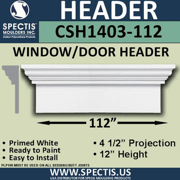 CSH1403-112 Crosshead for Window/Door 4.5"P x 12"H x 112"W CSH1403-112 Crosshead for Window/Door 4.5"P x 12"H x 112"W
