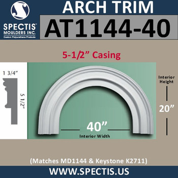 AT1144-40 Arch Circle Top 5.5" Wide Casing Fits 40" Opening