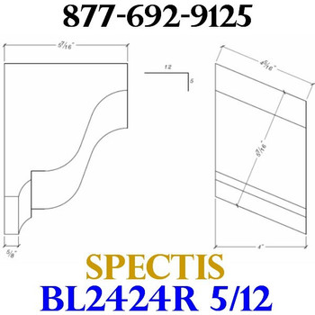 BL2424R-5/12 Pitch Corbel Block or Bracket 4"W x 6"H x 6" P