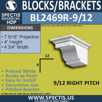 BL2469R-9/12 Pitch Eave Bracket 4.75"W x 4"H x 7" P