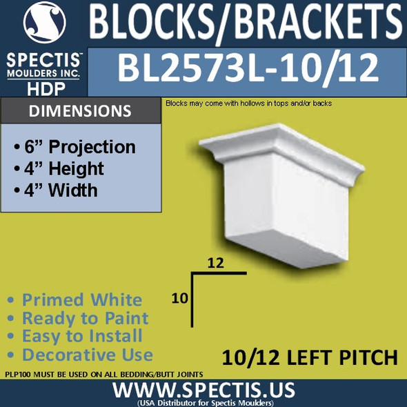 BL2573L-10/12 Pitch Eave Bracket 3.5"W x 4"H x 6" P