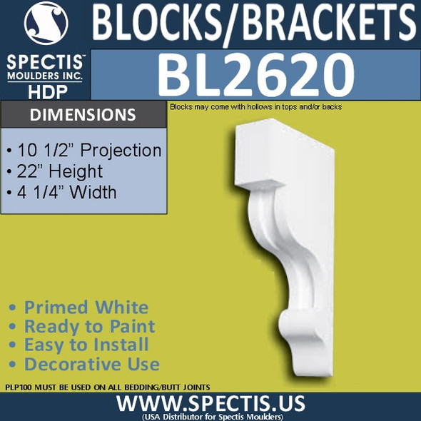 BL2620 Eave Block or Bracket 4.25"W x 22"H x 21" P