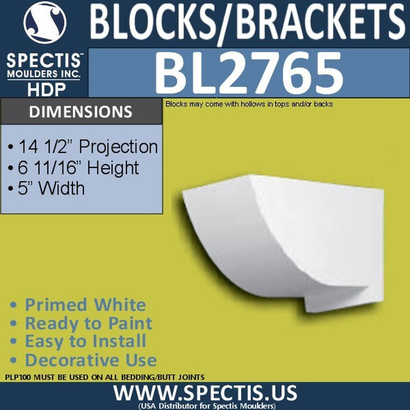 BL2765 Eave Block or Bracket 5"W x 6.5"H x 14.5" P