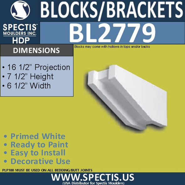 BL2779 Eave Block or Bracket 6.5"W x 7.5"H x 16.5" P