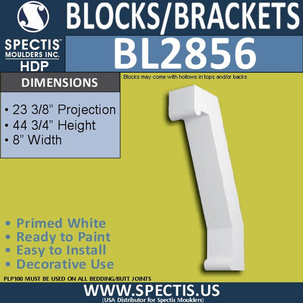 BL2856 Eave Block or Bracket 8"W x 44.75"H x 23.5" P