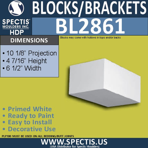 BL2861 Eave Block or Bracket 6.5"W x 4.5"H x 10.2" P