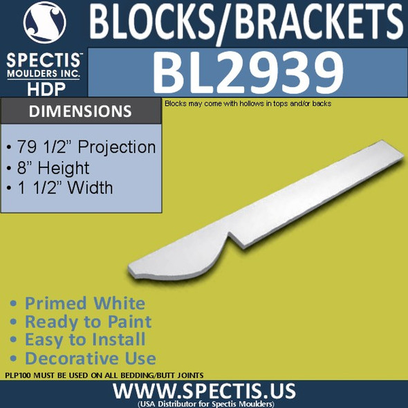 BL2939 Eave Block or Bracket 1.5"W x 8"H x 85" P