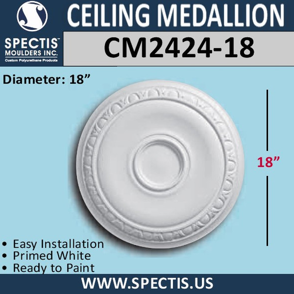 CM2424-18 Decorative Ceiling Medallion 18" Round