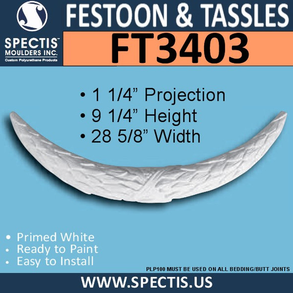 FT3403 Double Tusk Style Urethane Festoon 28 5/8" x 9 1/4"