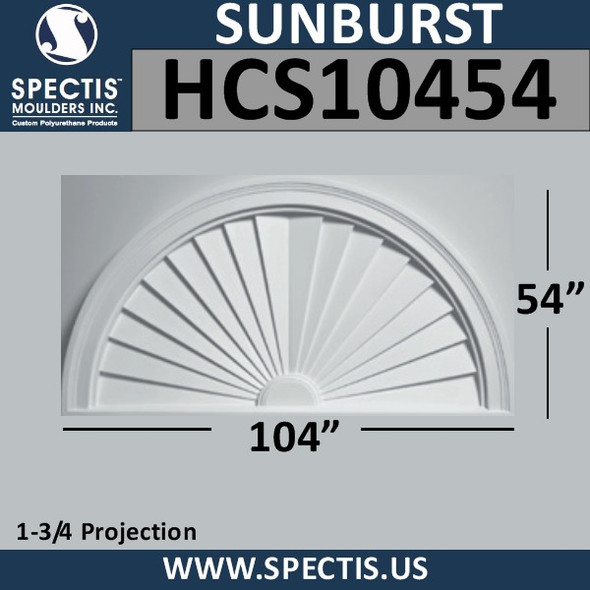 HCS10454 Half Circle Urethane Sunburst 104 x 54