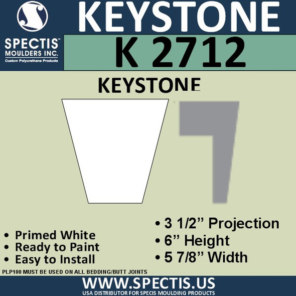 K2712 Spectis Urethane Keystone 3 1/2"P X 6"H X 5 7/8"W