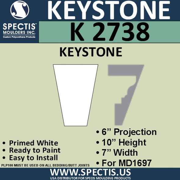 Spectis Urethane Keystone K2744 for Architectural Embellishment