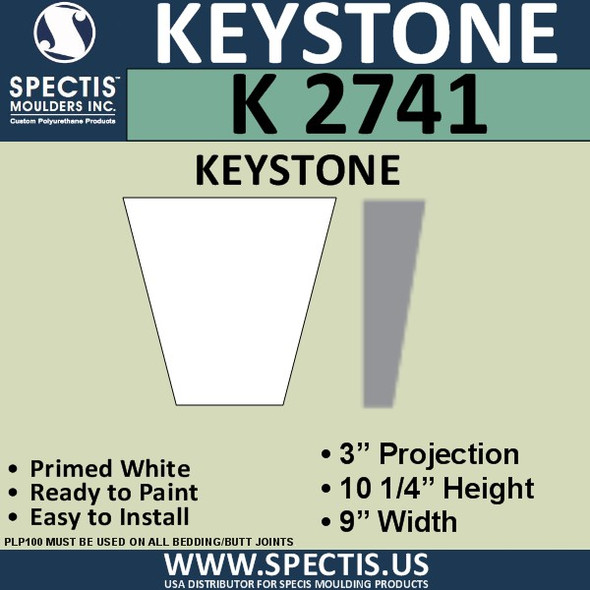 K2741 Spectis Urethane Keystone 3"P X 10 1/4"H X 9"W