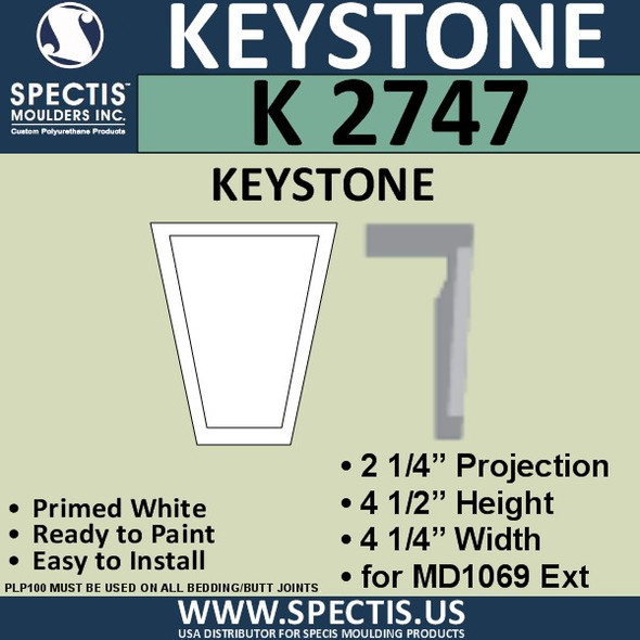 K2747 Spectis Urethane Keystone 2 1/4"P X 4 1/2"H X 4 1/4"W