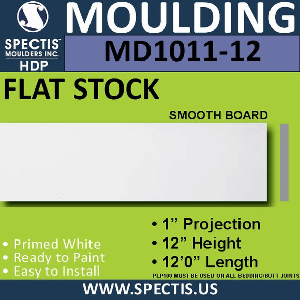 MD1011-12 Spectis 1" Flat Trim 1"P x 12"H x 144"L