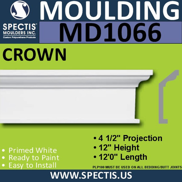 MD1066 Spectis Crown Molding Trim 4 1/2"P x 12"H x 144"L