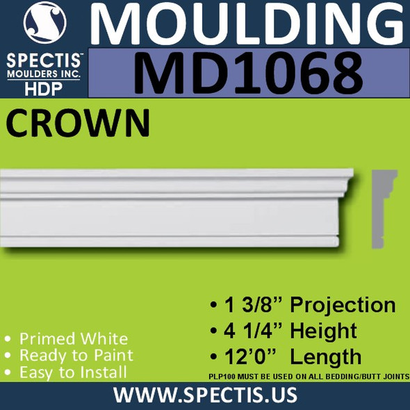 MD1068 Spectis Molding Case Trim 1 3/8"P x 4 1/4"H x 144"L