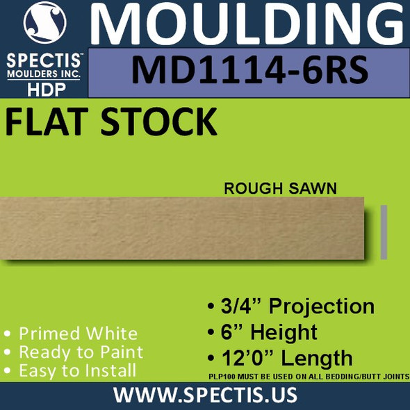 MD1114-6RS Spectis 3/4" Flat Trim 3/4"P x 6"H x 144"L