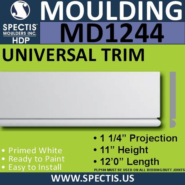 MD1244 Spectis Molding Base Trim 1 1/4"P x 11"H x 144"L